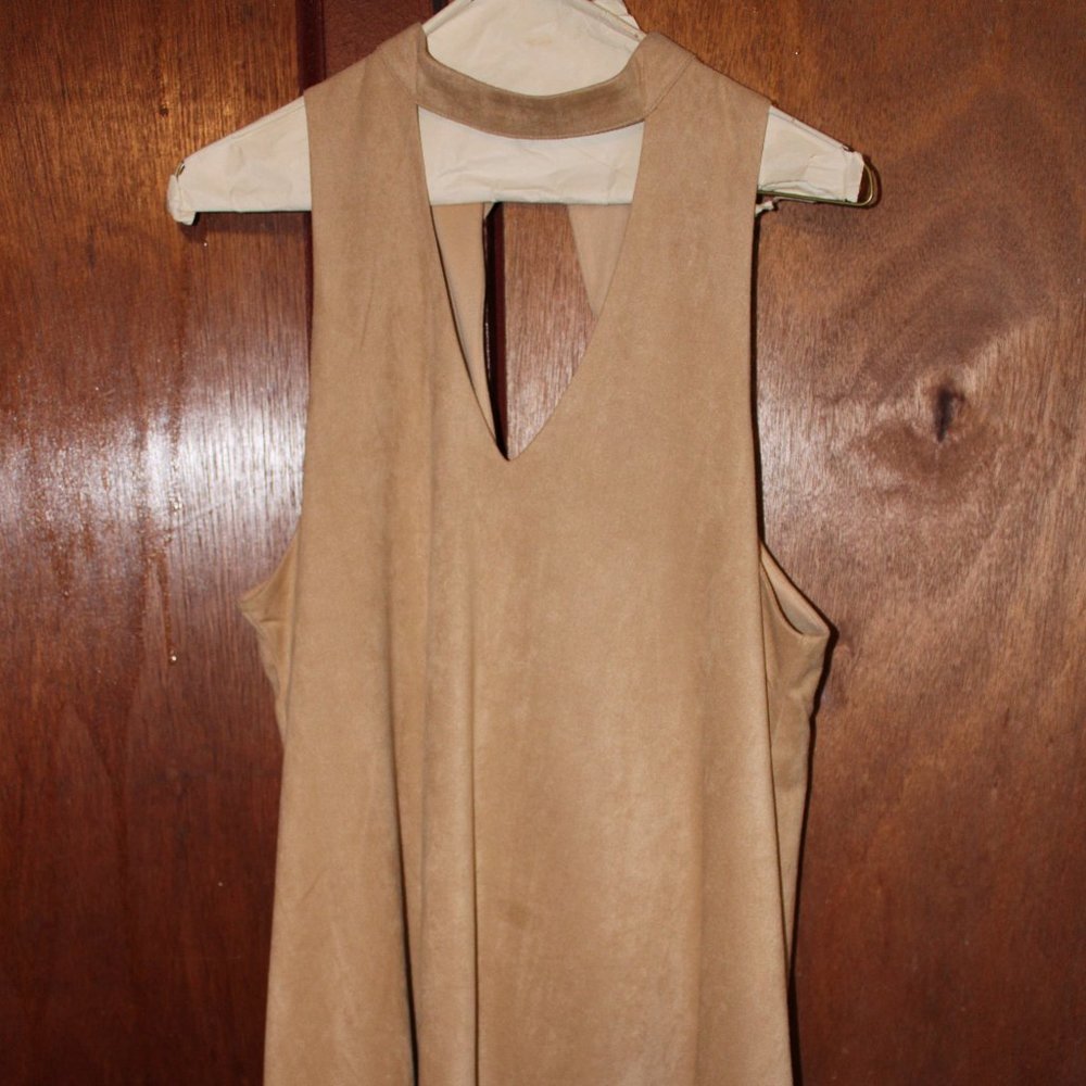 Burnt Caramel shift sleeveless dress